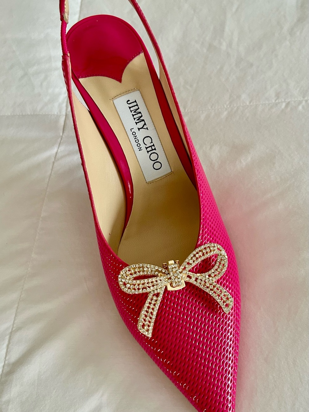 Jimmy Choo! Pristine!!!🩷 Ivy 85 Heels Pump Hot Pink 38 - Picture 3 of 14